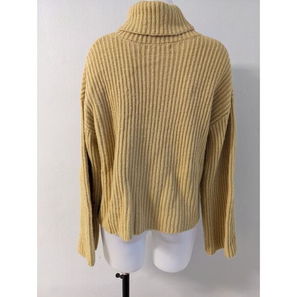Sweet Baby Jamie Small Rib Half Zip Sweater Yellow Wool Nylon Blend Long Sleeves - Picture 8 of 11